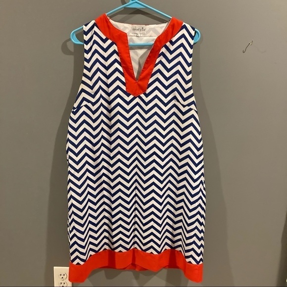 Ladies Mud Pie Bag Lady Chevron Dress - Picture 1 of 2